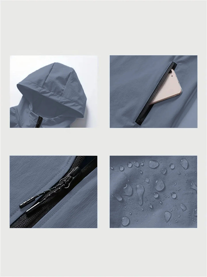 Herren Kapuze Freizeit Windjacke | Reißverschluss