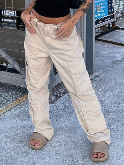 Cargohosen mit weitem bein für frauen