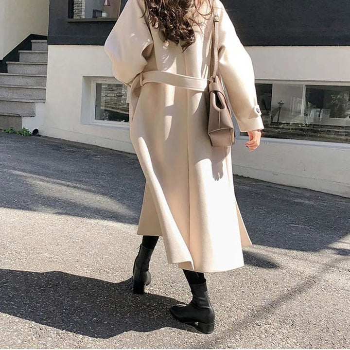 Damen Eleganter langer Trenchmantel | Taschen