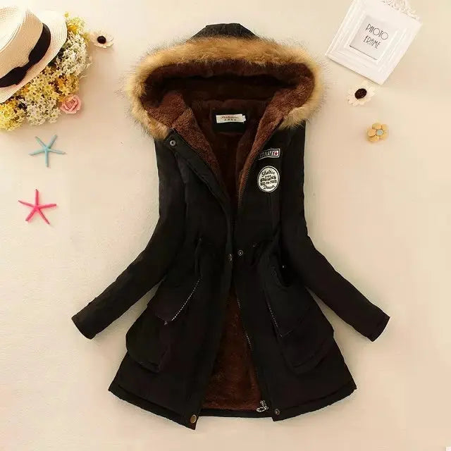 Damen Warme Winterparka-Jacke | Kapuze