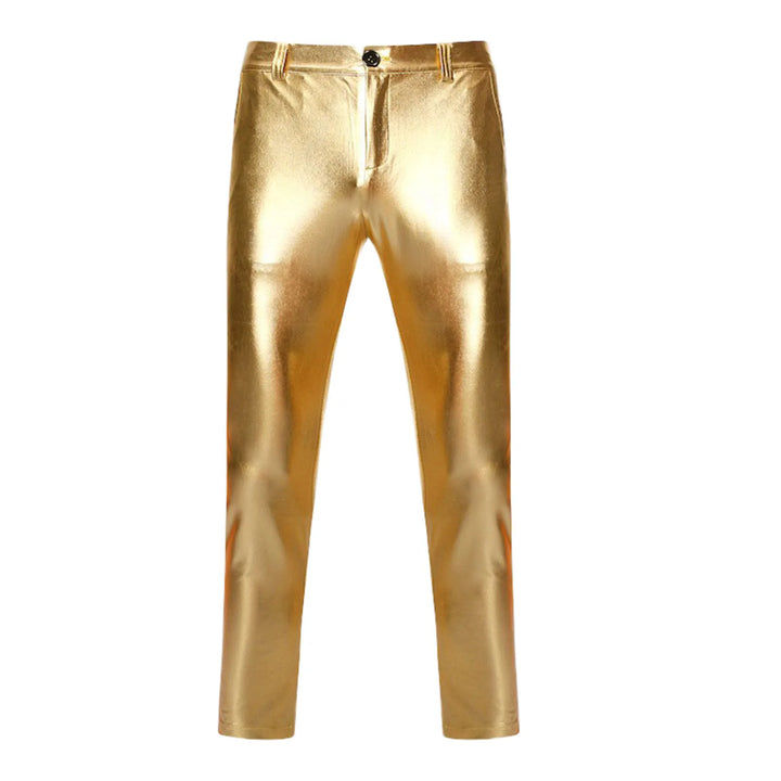 Moderne metallic-hose im lederlook für herren