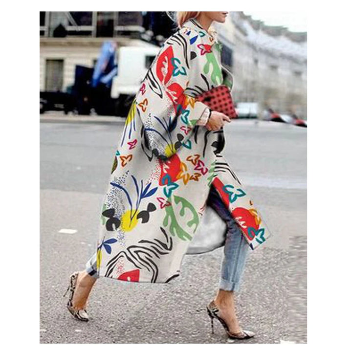 Damen Lange Trench Coat | Glockenärmel
