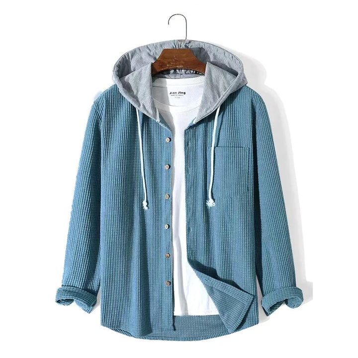 Herren Cord Jacke mit Knopfleiste | Kapuze