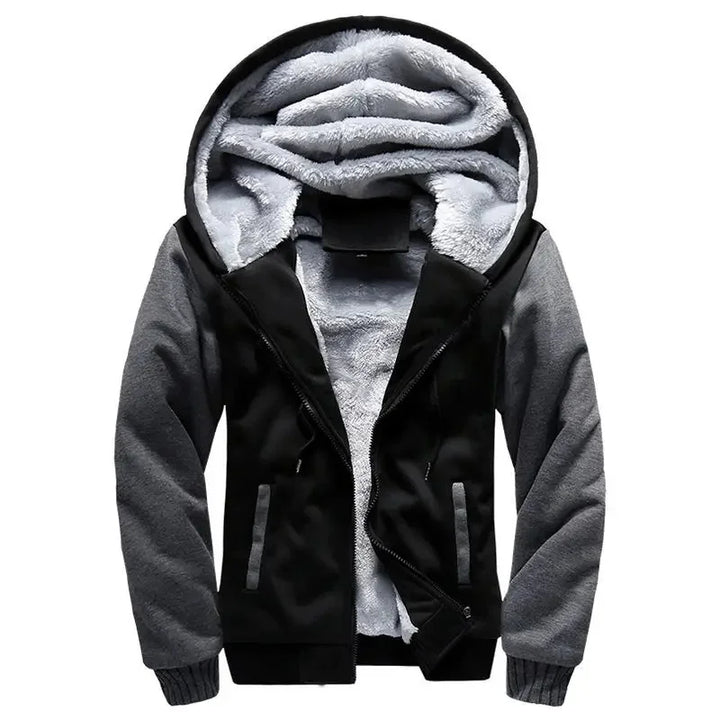 Dicke Fleece Steppjacke mit Kapuze für Herren | Funktional