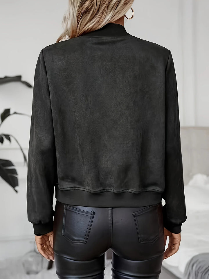 Damen-Bikerjacke mit Reißverschluss | Lässig