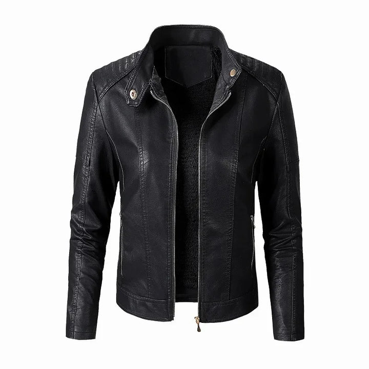 Bikerjacke mit Stehkragen und langen Ärmeln für Damen | Stilvoll