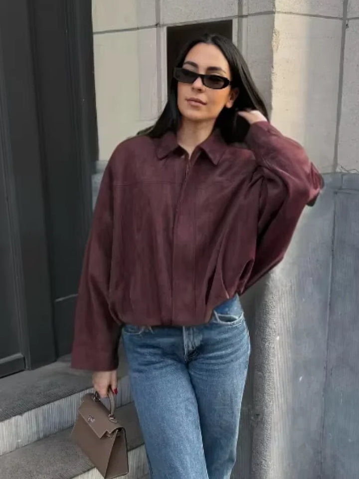 Damen Kurze Trendy Herbstjacke für Damen | Übergroß