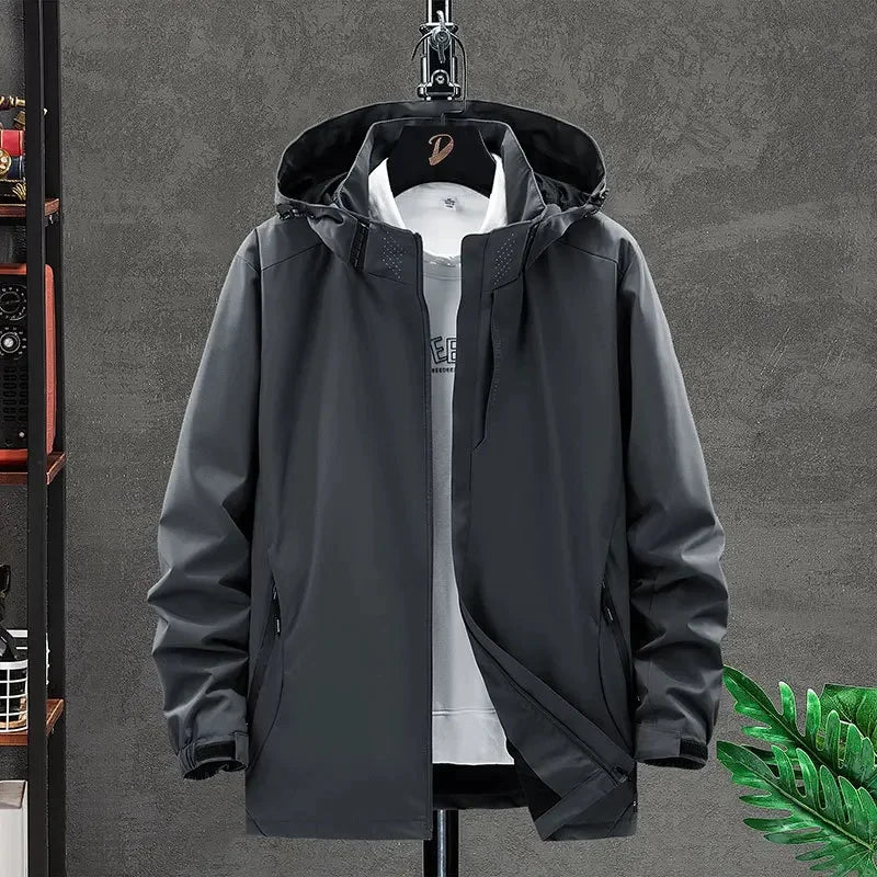 Unisex Schlank Passform Kapuze Windjacke | Reißverschluss