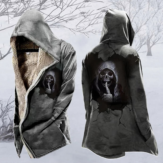 Herren Warme Skelett Fleecejacke | Kapuze