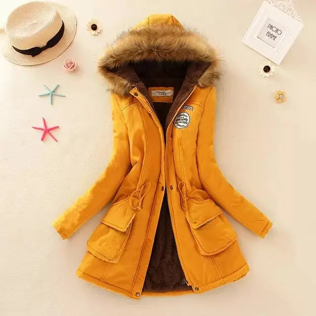 Damen Warme Winterparka-Jacke | Kapuze