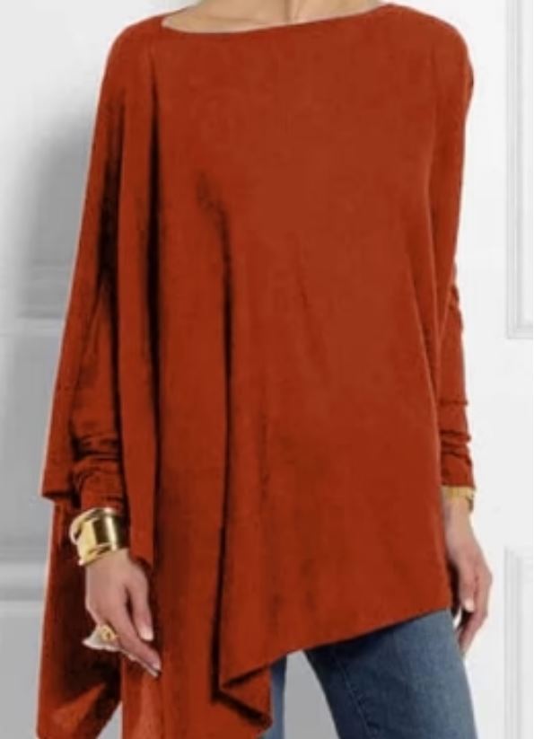 Elegantes poncho mit asymmetrischem schnitt