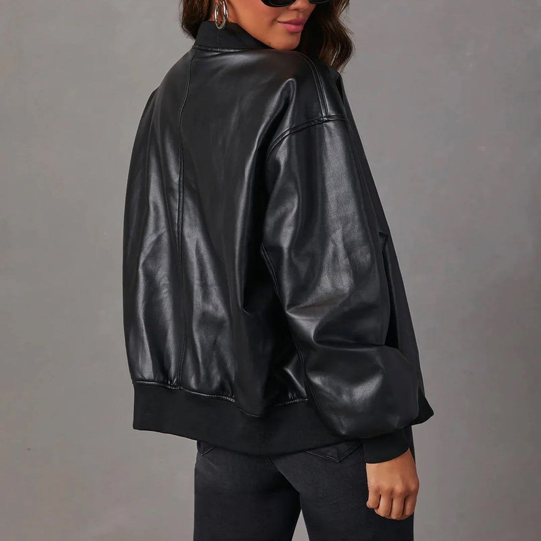 Weite Jacke mit Reißverschluss für Damen | Lässig