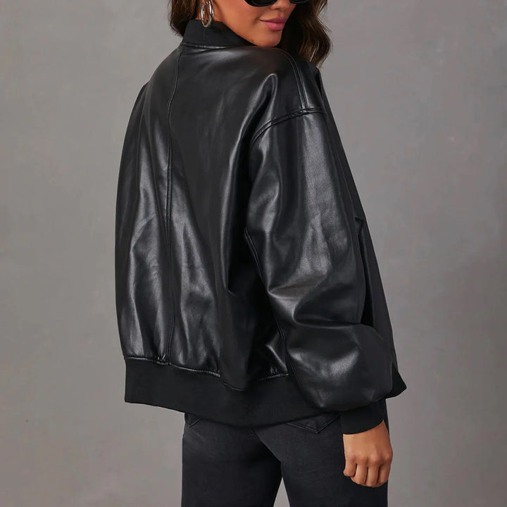 Weite Jacke mit Reißverschluss für Damen | Lässig