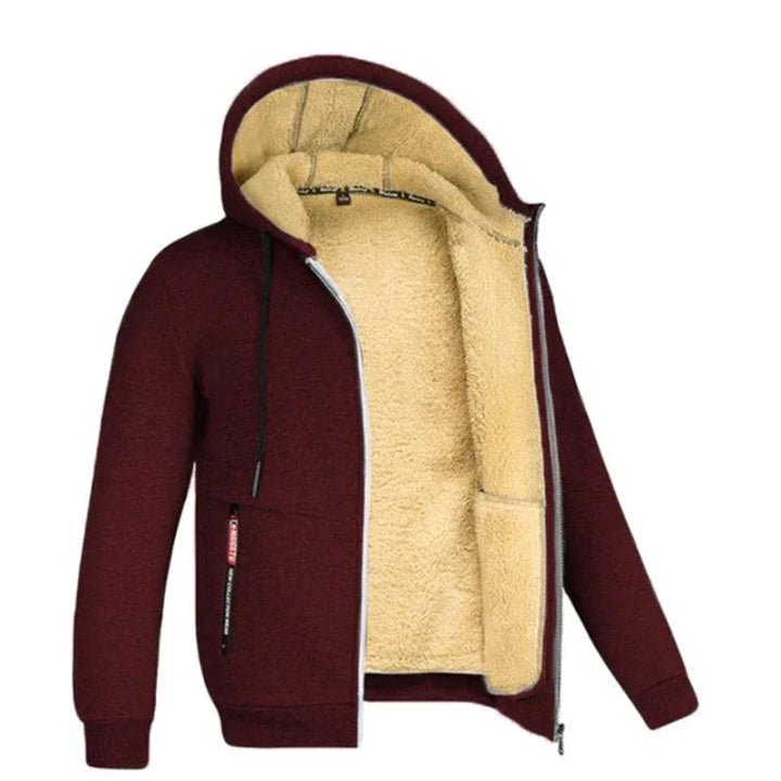 Kuschelige jacke mit kapuze und fleece-futter