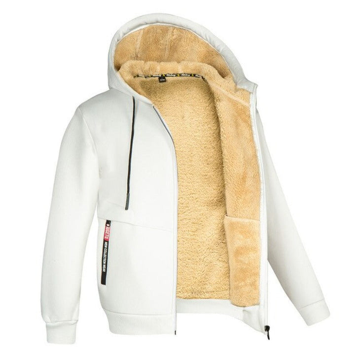 Kuschelige jacke mit kapuze und fleece-futter