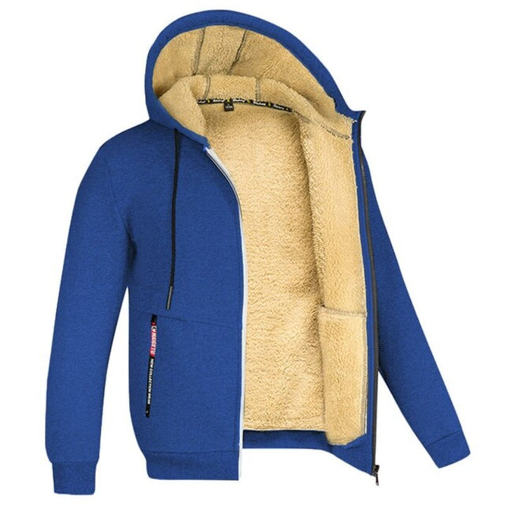 Kuschelige jacke mit kapuze und fleece-futter