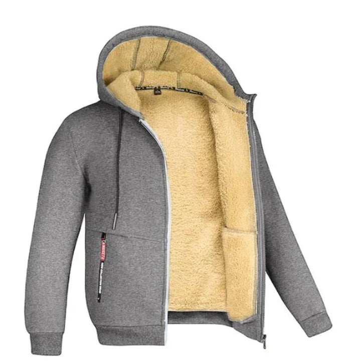 Kuschelige jacke mit kapuze und fleece-futter