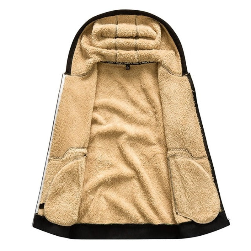 Kuschelige jacke mit kapuze und fleece-futter