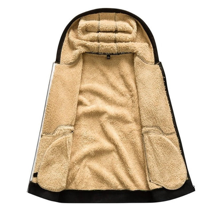 Kuschelige jacke mit kapuze und fleece-futter