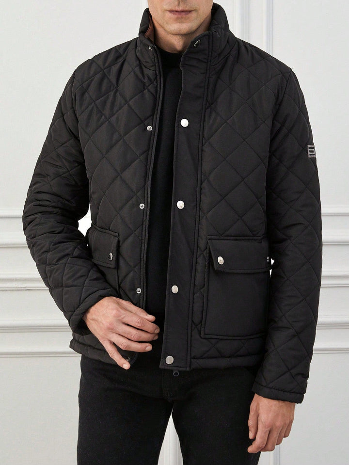 Herren Rollkragen Winter Steppjacke | Knopf