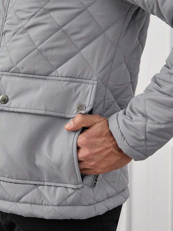 Herren Rollkragen Winter Steppjacke | Knopf