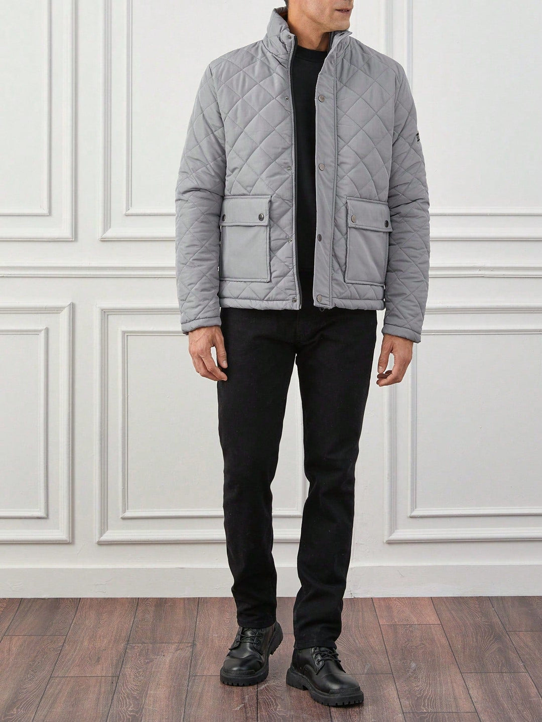 Herren Rollkragen Winter Steppjacke | Knopf