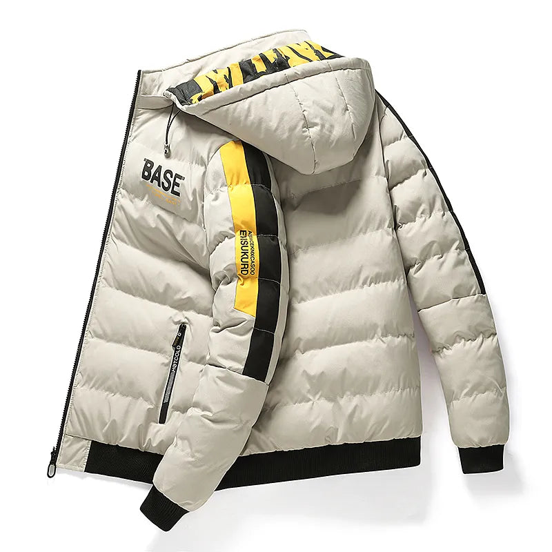 Herren Pufferjacke mit Reißverschluss | Kapuze