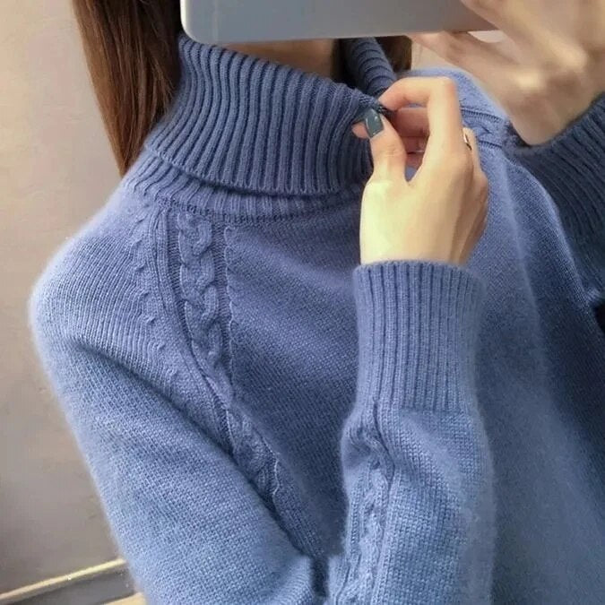 Rollkragenpullover aus kaschmir für damen