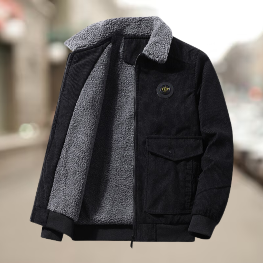 Herren Cord Jacke Mit Doppelter Knopfleiste | Lange Ärmel