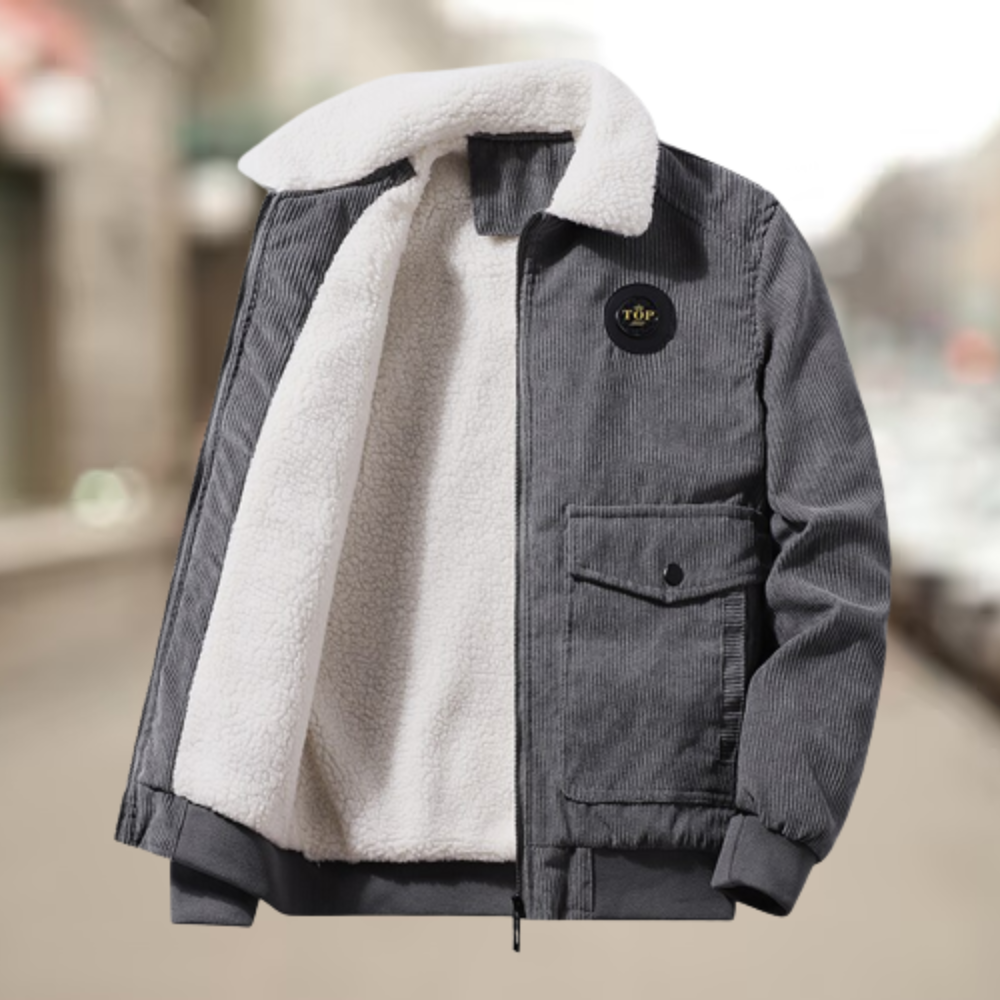 Herren Cord Jacke Mit Doppelter Knopfleiste | Lange Ärmel