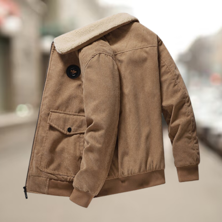 Herren Cord Jacke Mit Doppelter Knopfleiste | Lange Ärmel