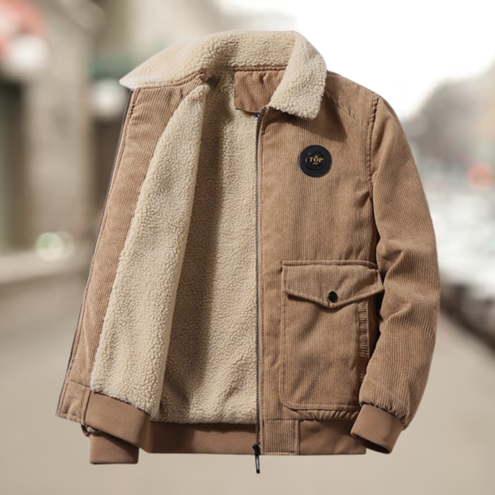 Herren Cord Jacke Mit Doppelter Knopfleiste | Lange Ärmel
