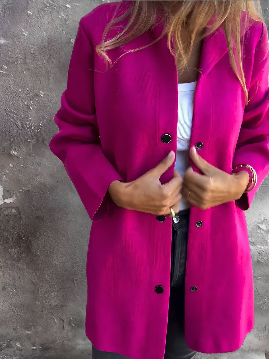 Damen Knopf Daunen Mantel | Kapuze