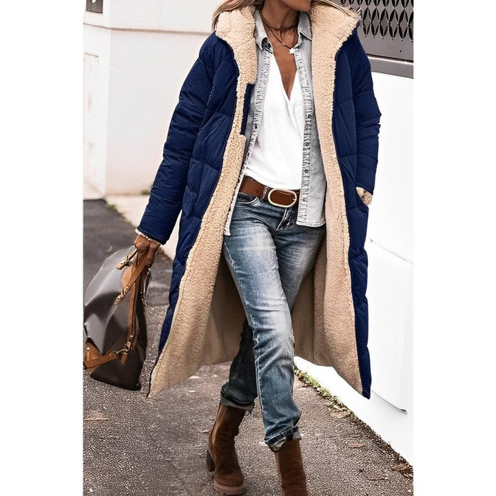 Lange Teddy Jacke für Damen | mit Kapuze