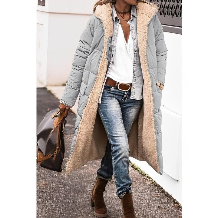 Lange Teddy Jacke für Damen | mit Kapuze