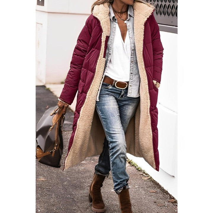 Lange Teddy Jacke für Damen | mit Kapuze