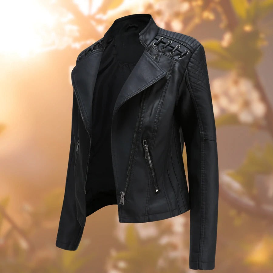 Damen stilvoll Premium Bikerjacke | Bequem