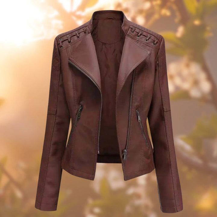 Damen stilvoll Premium Bikerjacke | Bequem
