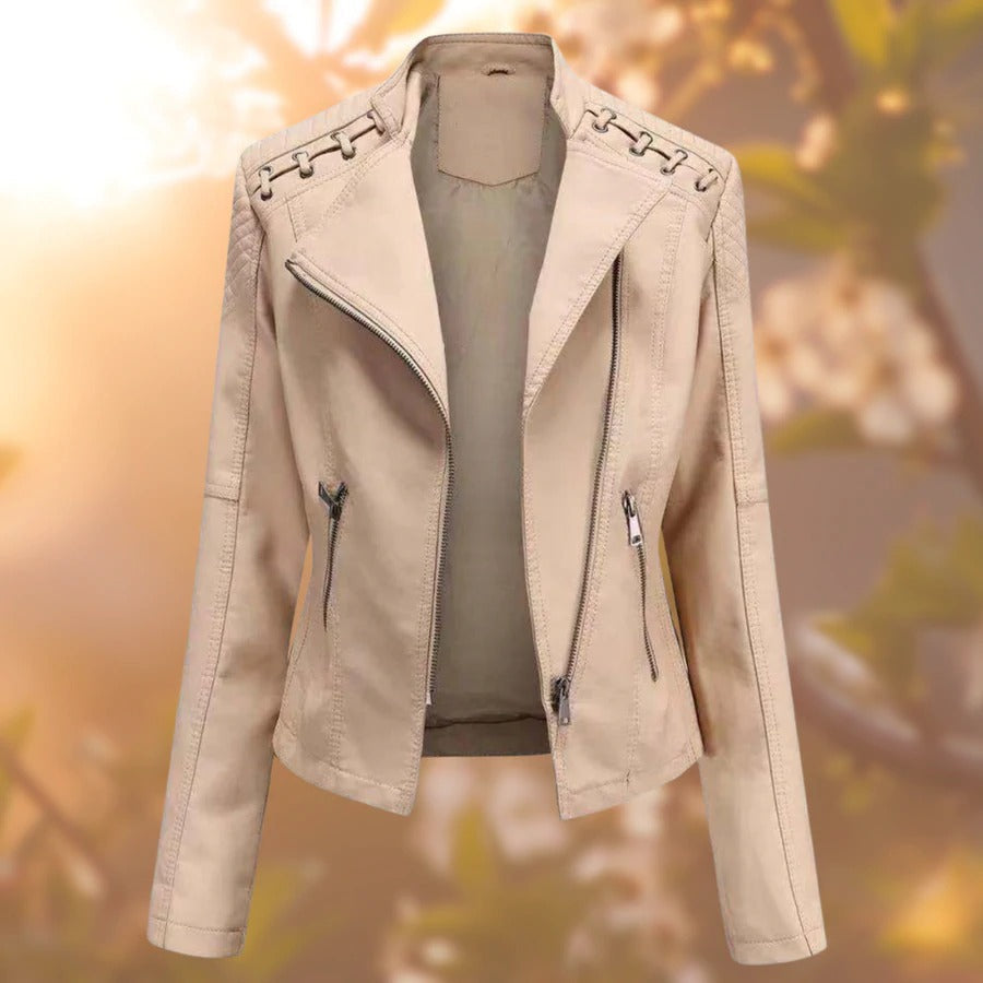 Damen stilvoll Premium Bikerjacke | Bequem