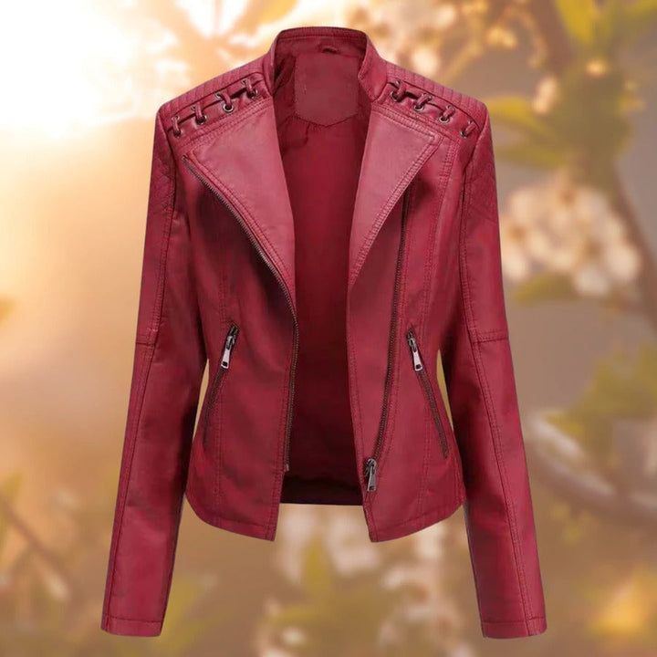 Damen stilvoll Premium Bikerjacke | Bequem