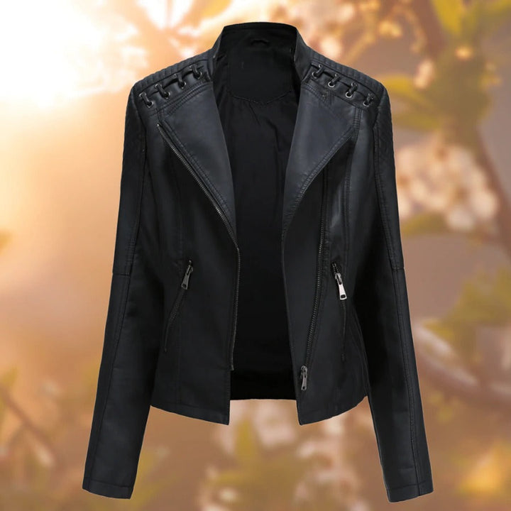 Damen stilvoll Premium Bikerjacke | Bequem