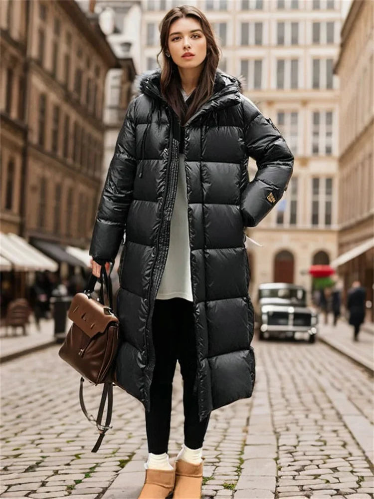 Damen Stylische wattierte Jacke | Lang
