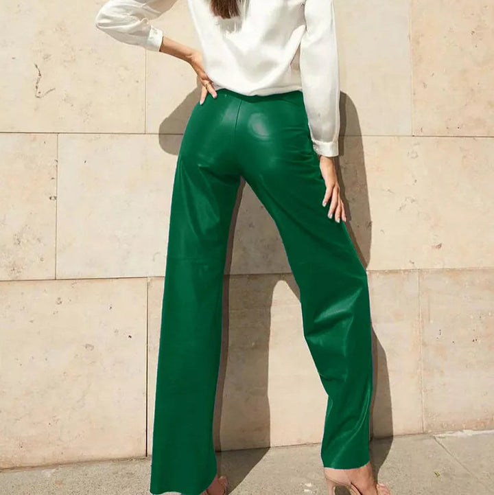 Elegante high-waist hose im lederlook