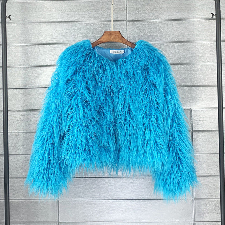 Damen Flauschiger Wintermantel | Lange Ärmel