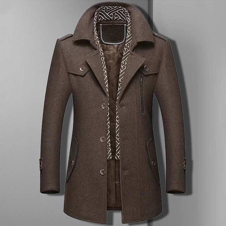 Herren Stilvoller Kragenmantel | Slim Fit