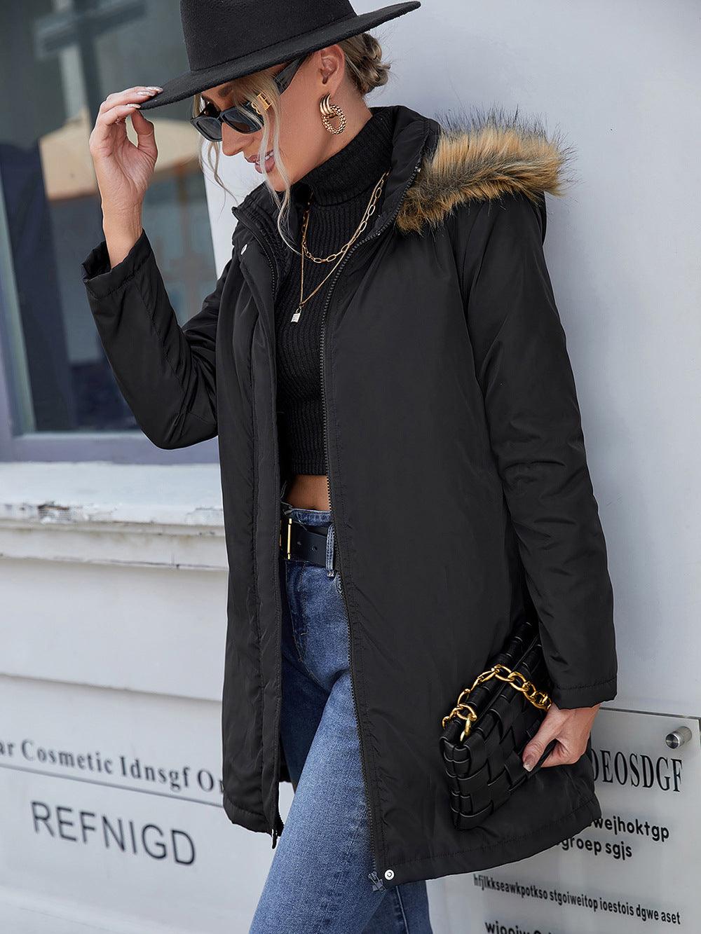 Wattierte Winter jacke Lange  für Damen | Warme