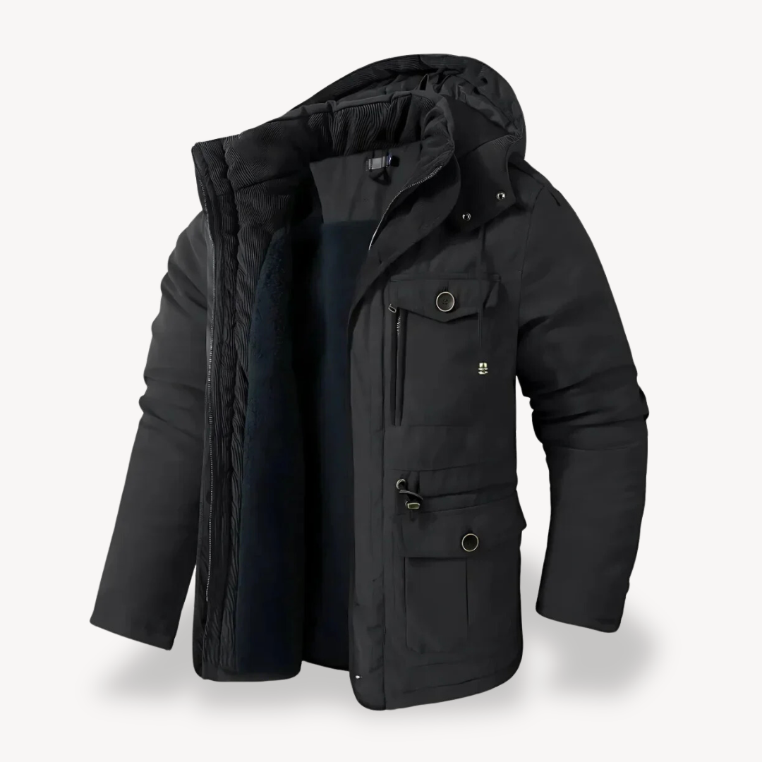 Herren Jacke mit Kapuze und mehreren Taschen | Winter