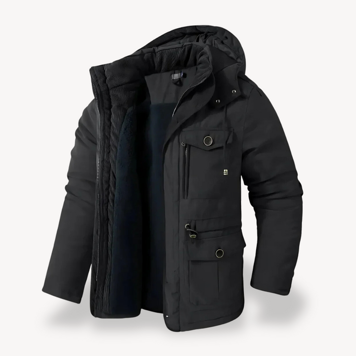 Herren Jacke mit Kapuze und mehreren Taschen | Winter