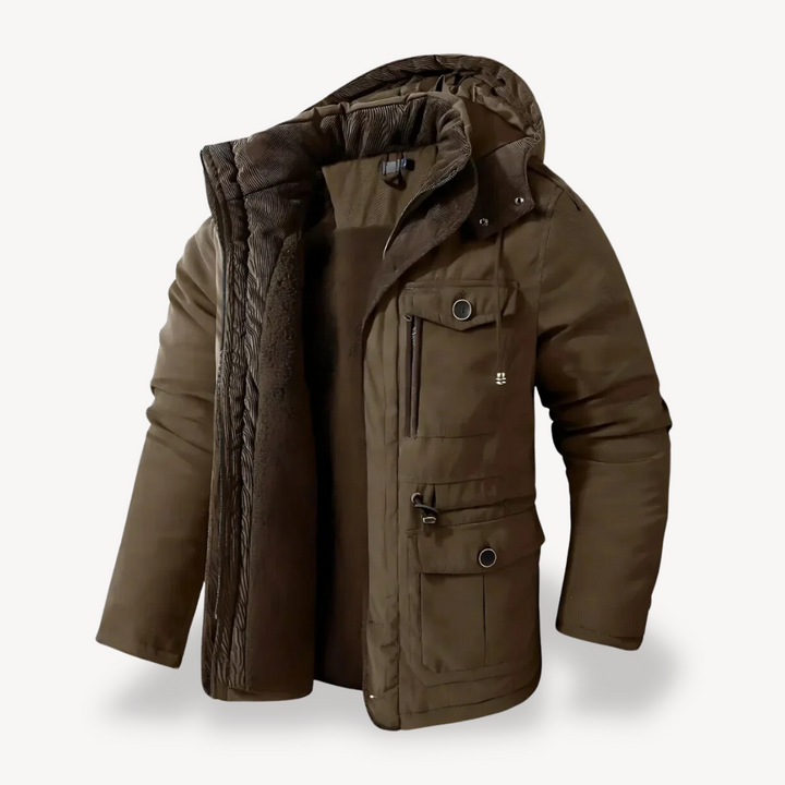 Herren Jacke mit Kapuze und mehreren Taschen | Winter