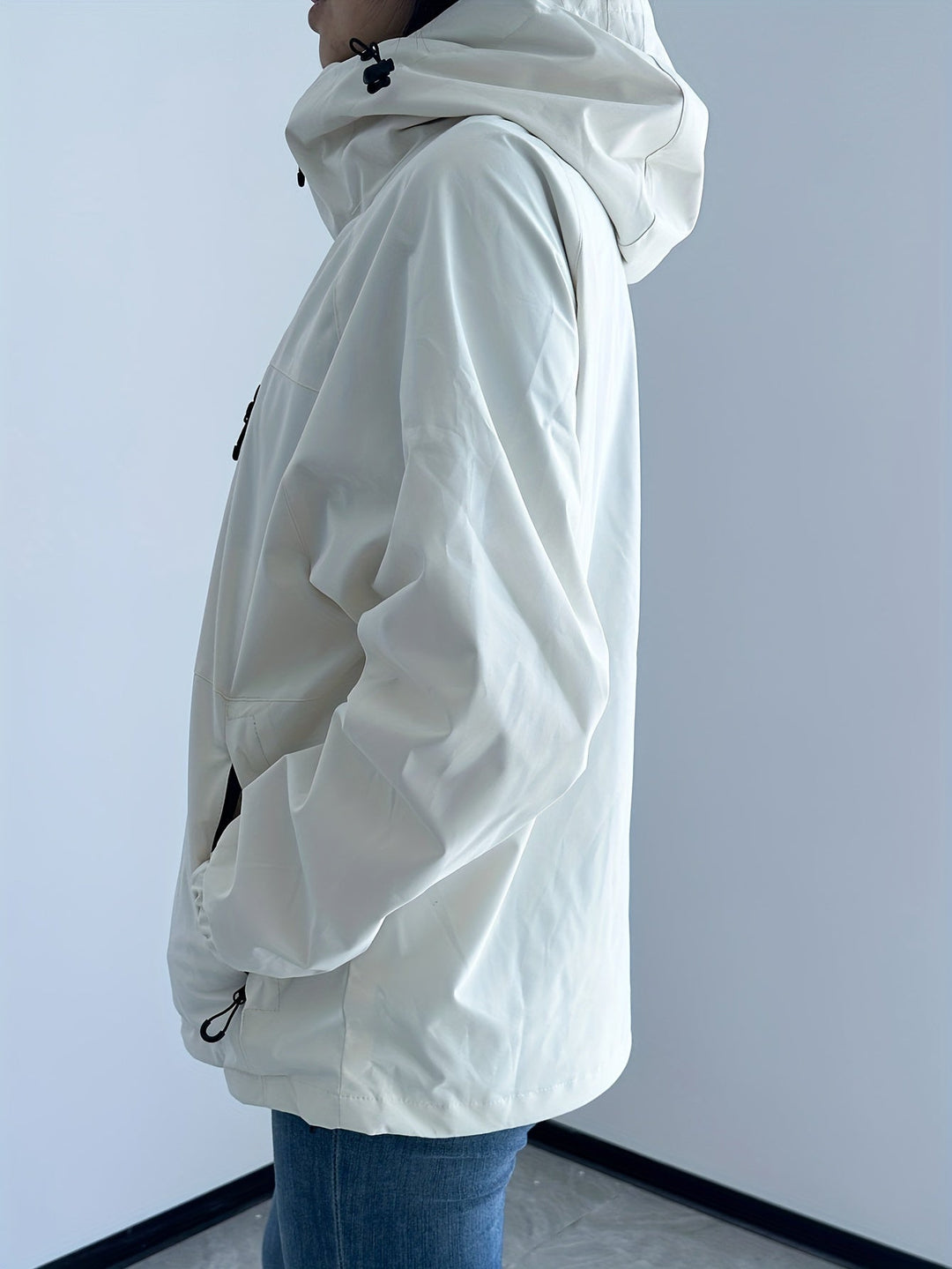 Langarm Wasserdichte Regenjacke für Damen | Mit Kapuze